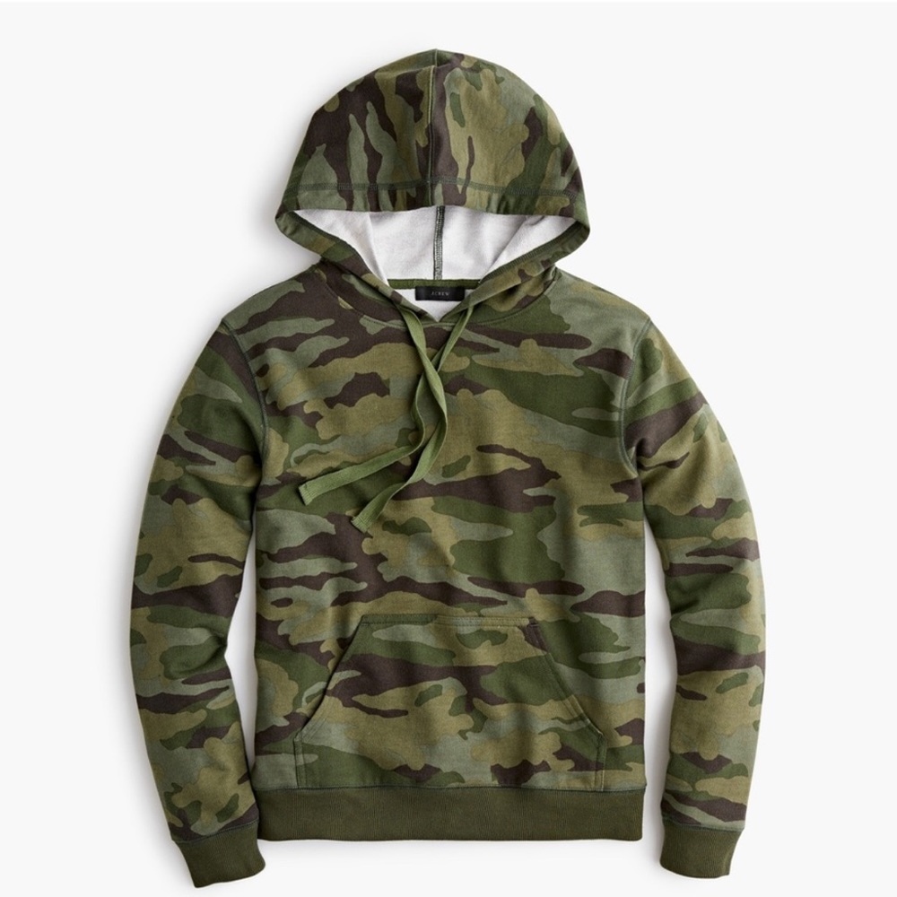 J.Crew Vintage Fleece Hoodie in Camo Size Small